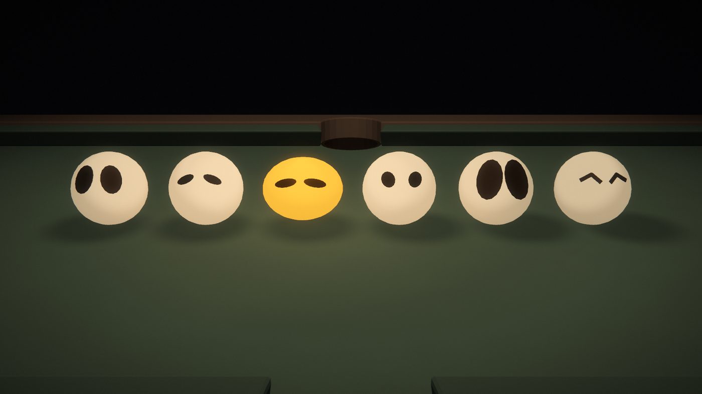 Six expressions: neutral, angry, focused, worried, shocked, happy